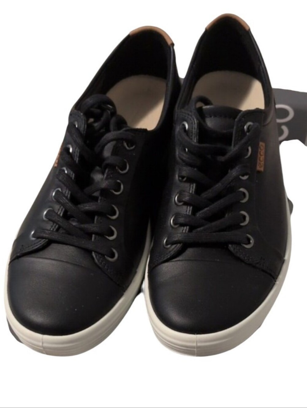 Ecco Soft Black Sneakers with White Sole Size 38 Basic classic minimal